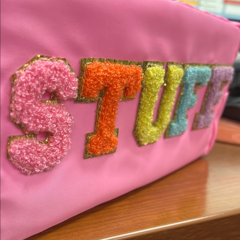 Colorful Lettered Pink Pouch - Picture 2 of 6